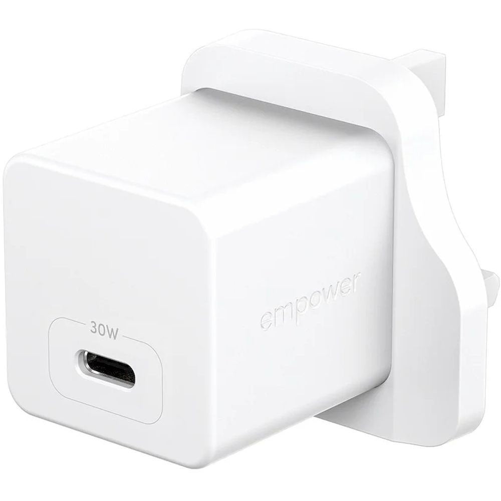 PanzerGlass Wall Charger Type C 35W EMPOWER, Single Port 1x USB-C, Fast Hi-Speed GAN Charging, MacBook Air, Laptop, Tablet, iPhone, Samsung, UK Plug, Silver White