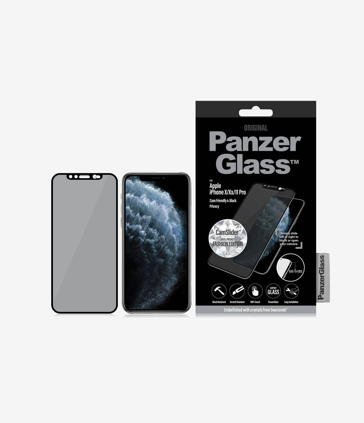 [OPEN BOX] PANZERGLASS Swarovski CamSlider Privacy Screen Protector for iPhone 11 - Black