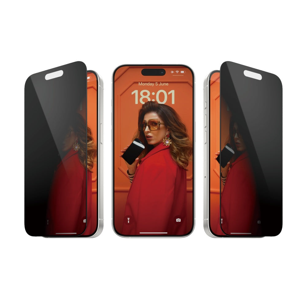 واقي شاشة بانزر جلاس لهاتف آيفون 15 برو - واقي خصوصية من جامعة غرب فلوريدا - شفاف