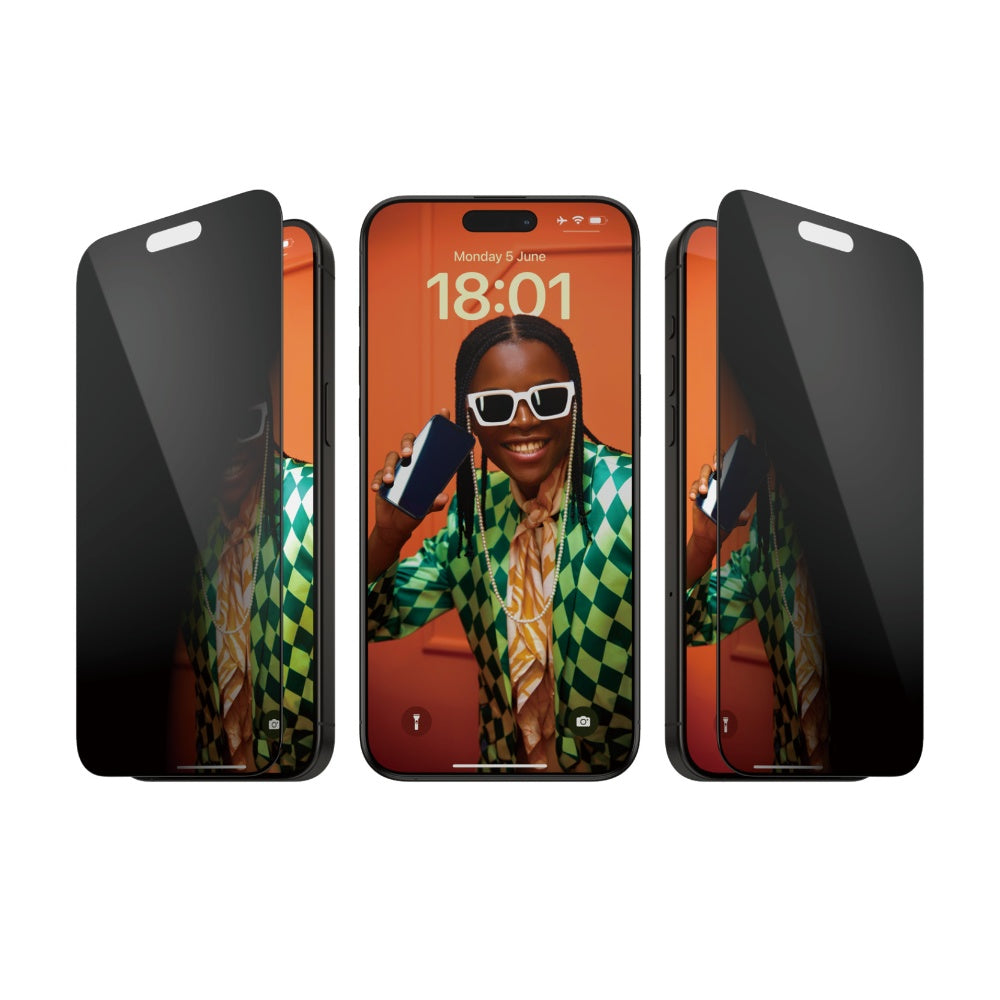 واقي شاشة بانزر جلاس لهاتف آيفون 15 برو ماكس - واقي خصوصية UWF - شفاف