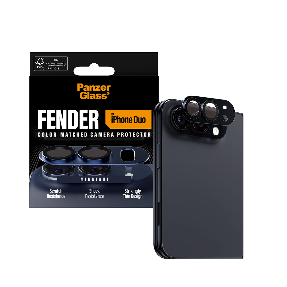 PanzerGlass iPhone Duo Fender Camera Lens Protector - Midnight