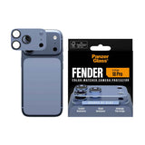 PanzerGlass iPhone 18 Pro FENDER Camera Protector | Full Camera Island Protection, Matte Aluminum Frame, Tempered Glass Lens Guard, Color-Matched, Scratch & Impact Protection, Blue