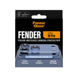 PanzerGlass iPhone 18 Pro FENDER Camera Protector | Full Camera Island Protection, Matte Aluminum Frame, Tempered Glass Lens Guard, Color-Matched, Scratch & Impact Protection, Blue