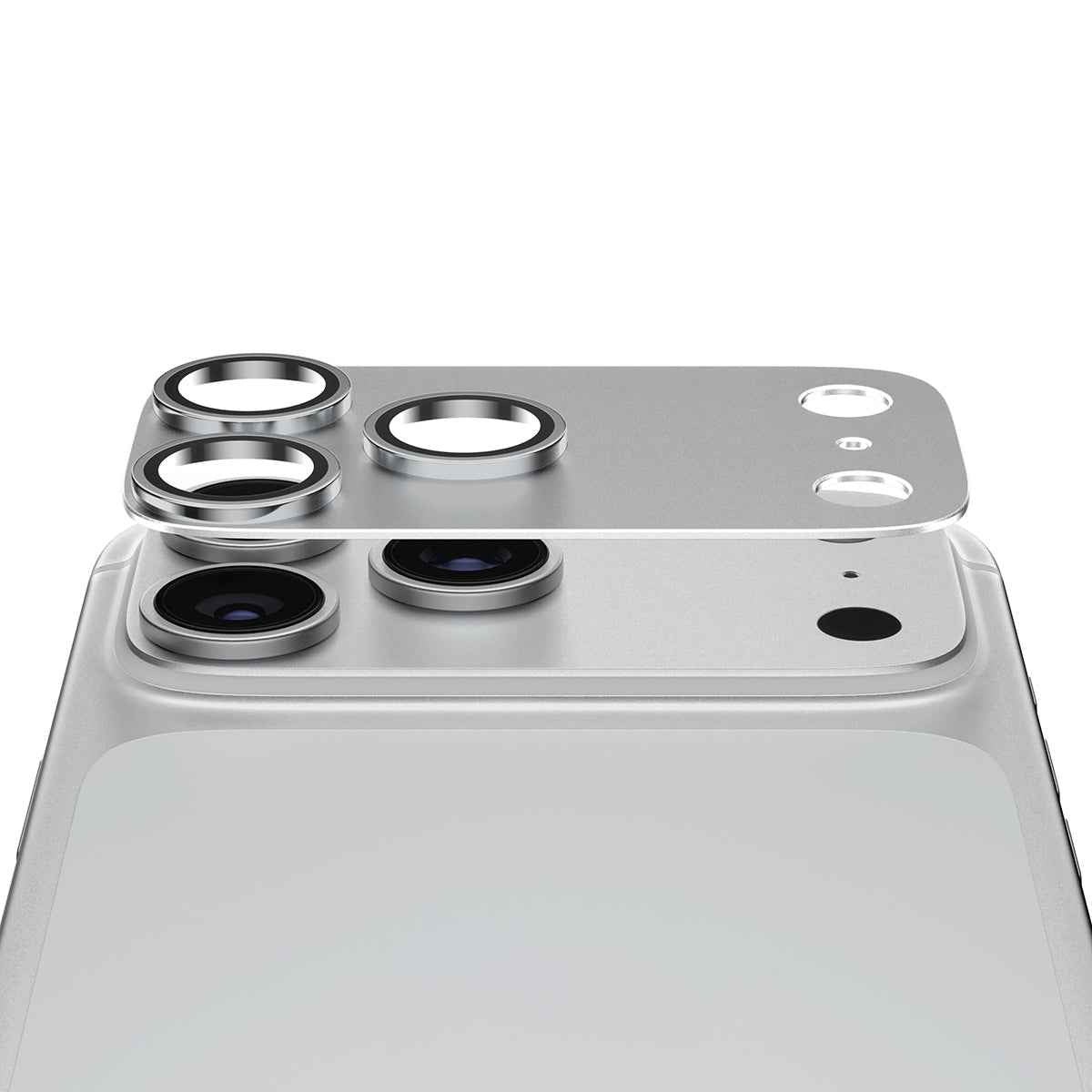 PanzerGlass iPhone 18 Pro FENDER Camera Protector | Full Camera Island Protection, Matte Aluminum Frame, Tempered Glass Lens Guard, Color-Matched, Scratch & Impact Protection, Silver