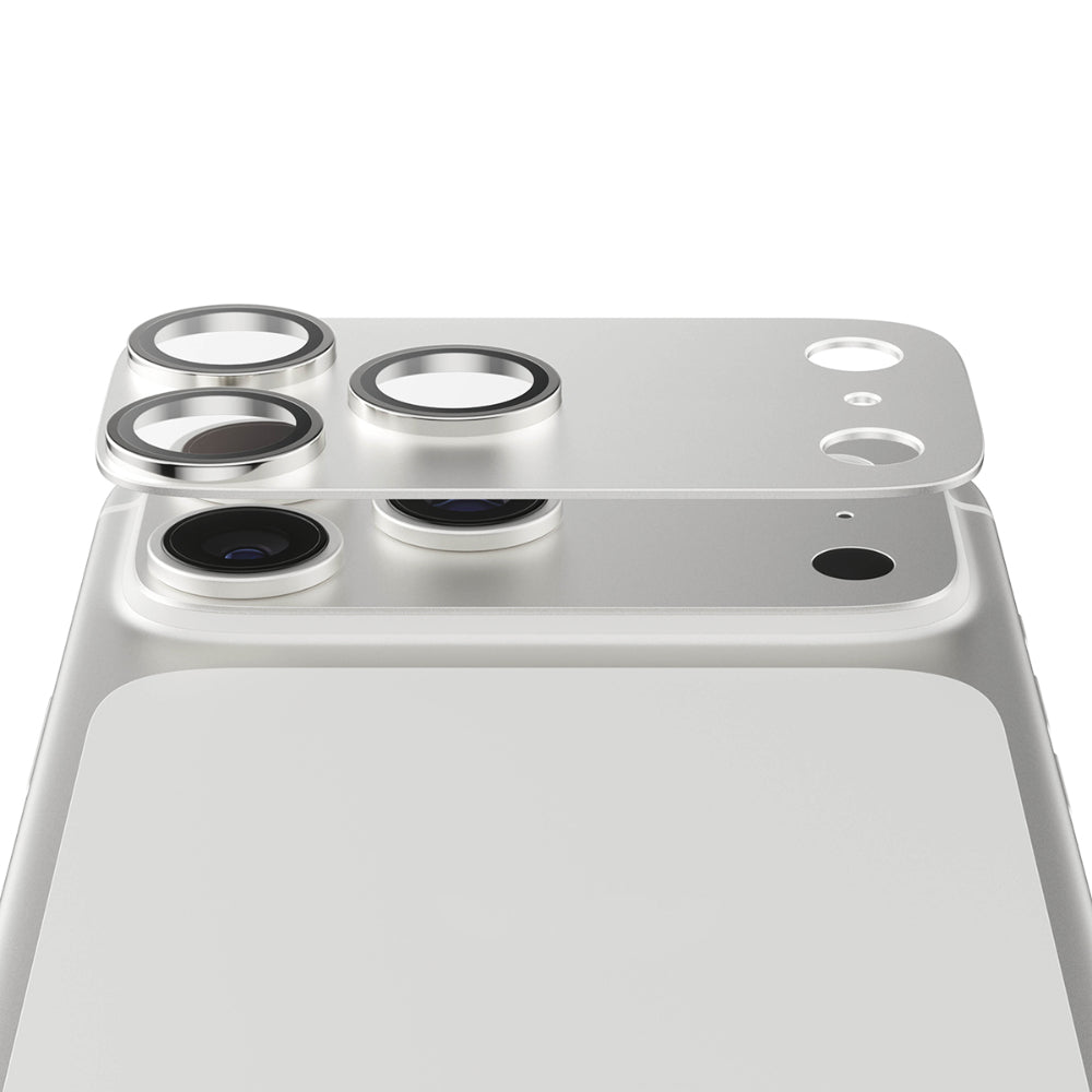 PanzerGlass Fender Camera Protector for iPhone 17 Pro Max| Lens Camera Protector, Additional Bezel Strength, Non-Fading Device Color Match, Easy Install - Silver