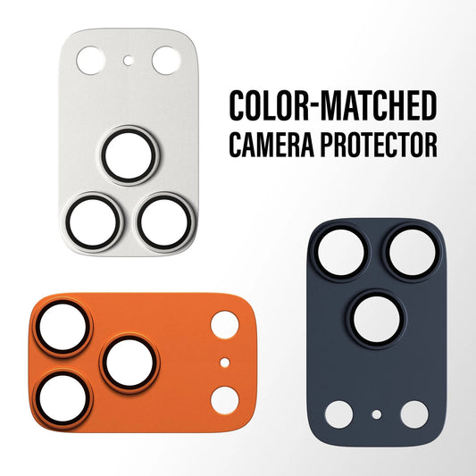 PanzerGlass Fender Camera Protector for iPhone 17 Pro Max| Lens Camera Protector, Additional Bezel Strength, Non-Fading Device Color Match, Easy Install - Deep Blue