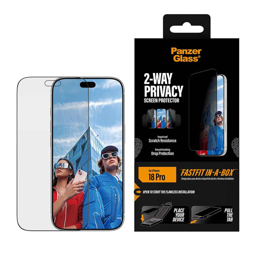 PanzerGlass iPhone 18 Pro Screen Protector PLATINUM | 2x Stronger Glass, Advanced Drop & Scratch Protection, Shock Absorption, FastFit In-A-Box Easy Install, Premium Screen Guard - Clear