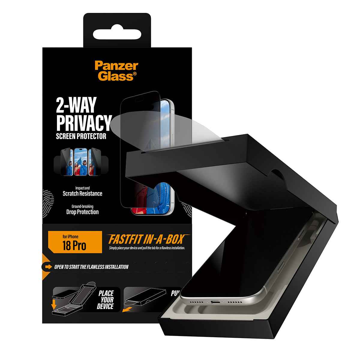 PanzerGlass iPhone 18 Pro Screen Protector PLATINUM | 2x Stronger Glass, Advanced Drop & Scratch Protection, Shock Absorption, FastFit In-A-Box Easy Install, Premium Screen Guard - Clear