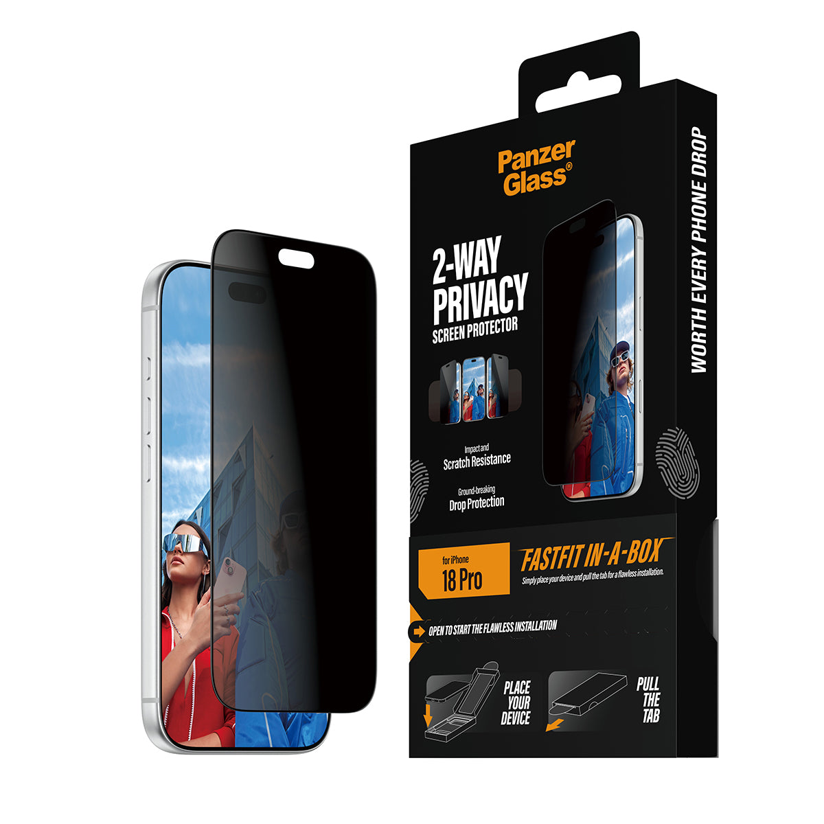 PanzerGlass iPhone 18 Pro Screen Protector PLATINUM | 2x Stronger Glass, Advanced Drop & Scratch Protection, Shock Absorption, FastFit In-A-Box Easy Install, Premium Screen Guard - Clear