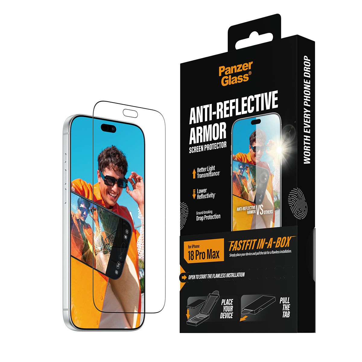 PanzerGlass iPhone 18 Pro Max Screen Protector PLATINUM | 2x Stronger Glass, Advanced Drop & Scratch Protection, Shock Absorption, FastFit In-A-Box Easy Install, Premium Screen Guard - Clear