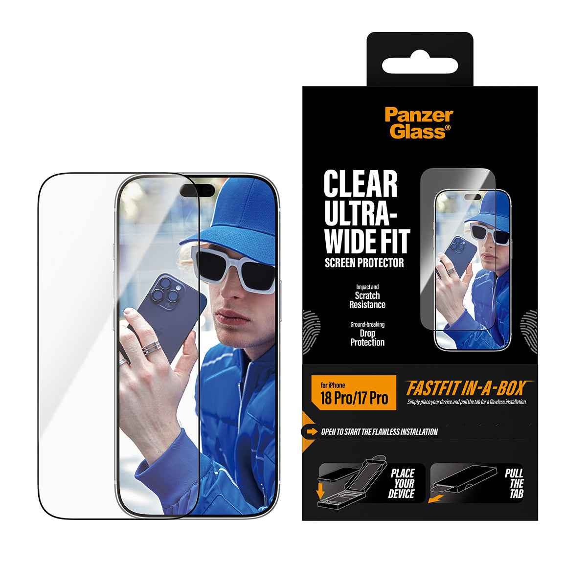 PanzerGlass iPhone 18 Pro Screen Protector CERAMIC II | 5X Ultra Strong Full Screen Japanese Tempered Glass, Drop/Scratch Protection, Anti-Fingerprint, Case Friendly, Easy Install - Clear