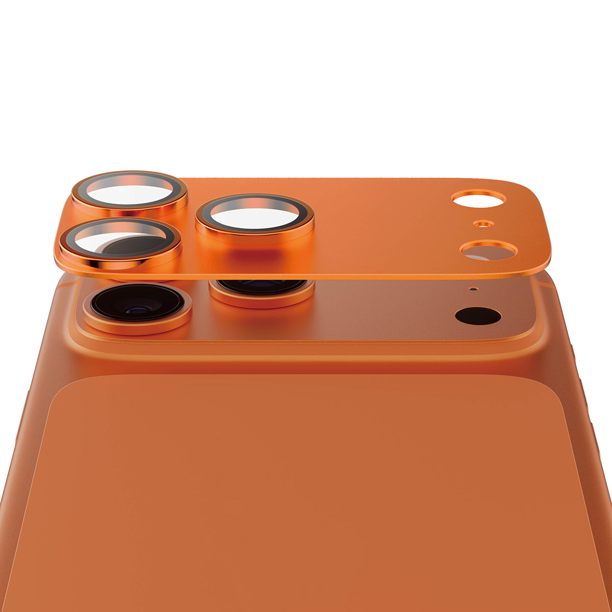 PanzerGlass Fender Camera Protector for iPhone 17 Pro Max| Lens Camera Protector, Additional Bezel Strength, Non-Fading Device Color Match, Easy Install - Cosmic Orange