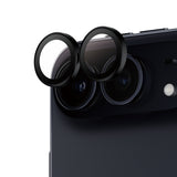 PanzerGlass Hoops Camera Lens Protector for iPhone Duo | Scratch & Shock Resistant Glass, Metal Frame, Easy Applicator, Black