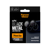 PanzerGlass Hoops Camera Lens Protector for iPhone Duo | Scratch & Shock Resistant Glass, Metal Frame, Easy Applicator, Black