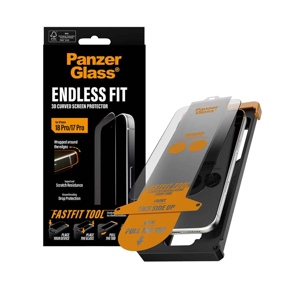 PanzerGlass iPhone 18 Pro Ultra-Wide Fit Clear Screen Protector | Edge-to-Edge Tempered Glass, Scratch & Impact Protection, Anti-Static Adhesive, FastFit In-A-Box Easy Install, Clear
