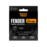 PanzerGlass iPhone 18 Pro Max FENDER Camera Protector | Full Camera Island Protection, Matte Aluminum Frame, Tempered Glass Lens Guard, Color-Matched, Scratch & Impact Protection, Black