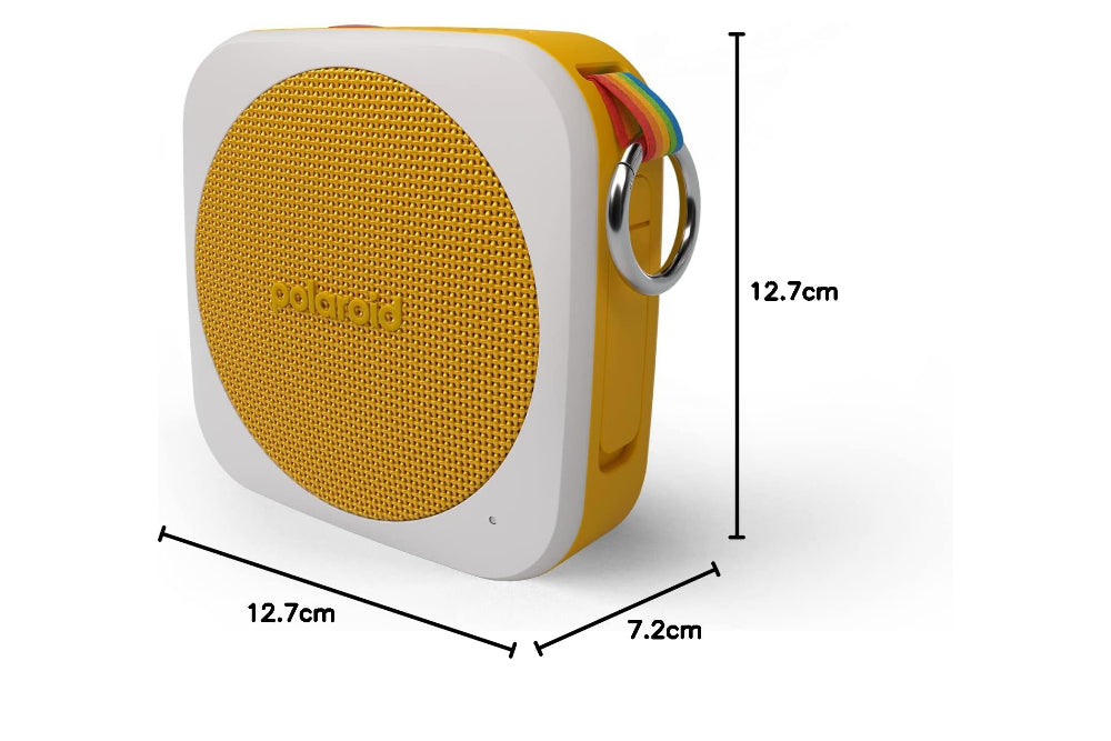 مشغل موسيقى بولارويد P1، مكبر صوت لاسلكي محمول بتقنية بلوتوث - أصفر وأبيض