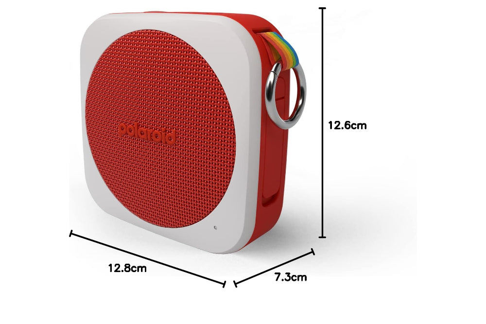 مشغل موسيقى بولارويد P1، مكبر صوت لاسلكي محمول بتقنية بلوتوث - أحمر وأبيض