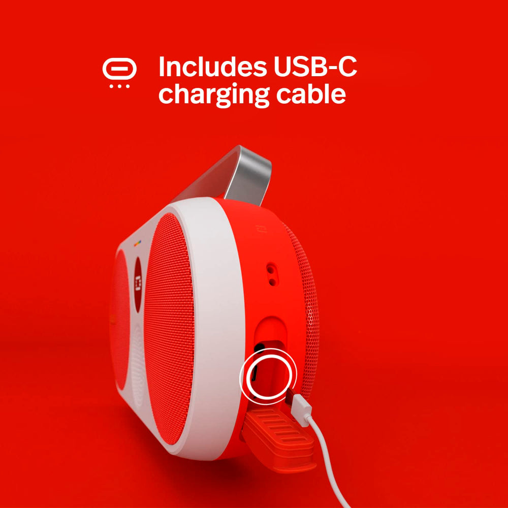 مشغل موسيقى بولارويد P3، مكبر صوت لاسلكي محمول بتقنية بلوتوث - أسود وأبيض