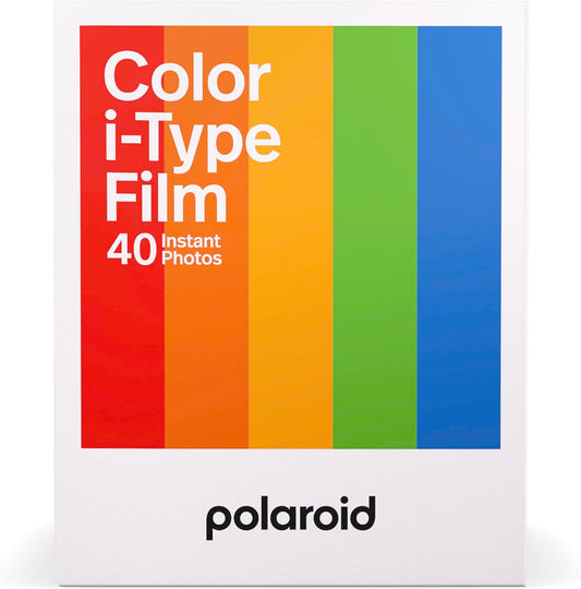 عبوة من 40 فيلم فوري ملون من نوع i-Type من بولارويد | 40 صورة، إطار أبيض، حساسية ASA 640 | فيلم بدون بطارية لطابعات بولارويد ناو، ناو بلس، I-2، وطابعات المختبر
