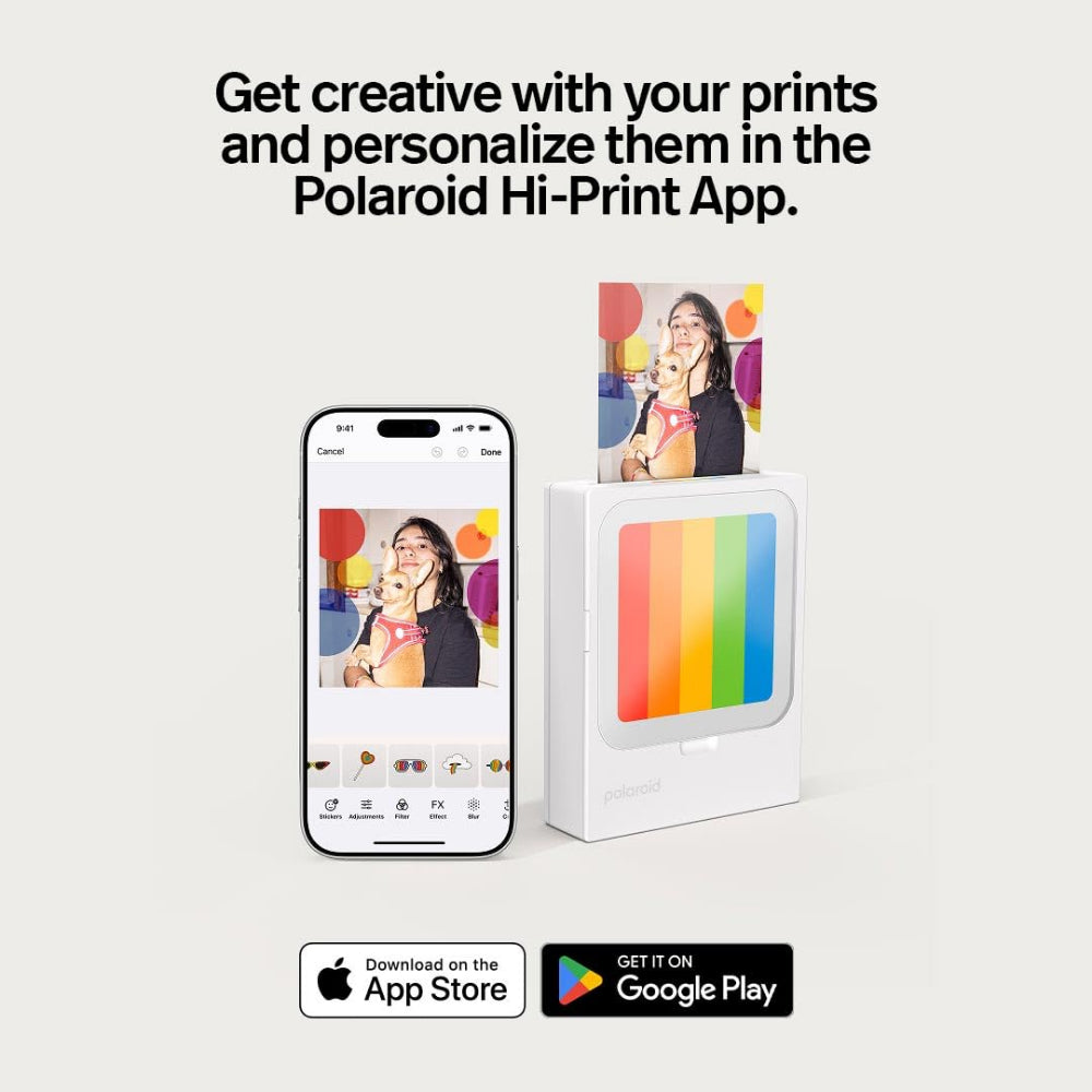 Polaroid Hi-Print Bundle| 3x3-inch Bluetooth Pocket Photo Printer + 60pcs Photo Sheets, Studio Quality Square Print, Fast 50-Sec Print from Smartphones