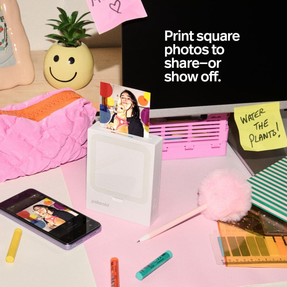 Polaroid Hi-Print Bundle| 3x3-inch Bluetooth Pocket Photo Printer + 60pcs Photo Sheets, Studio Quality Square Print, Fast 50-Sec Print from Smartphones