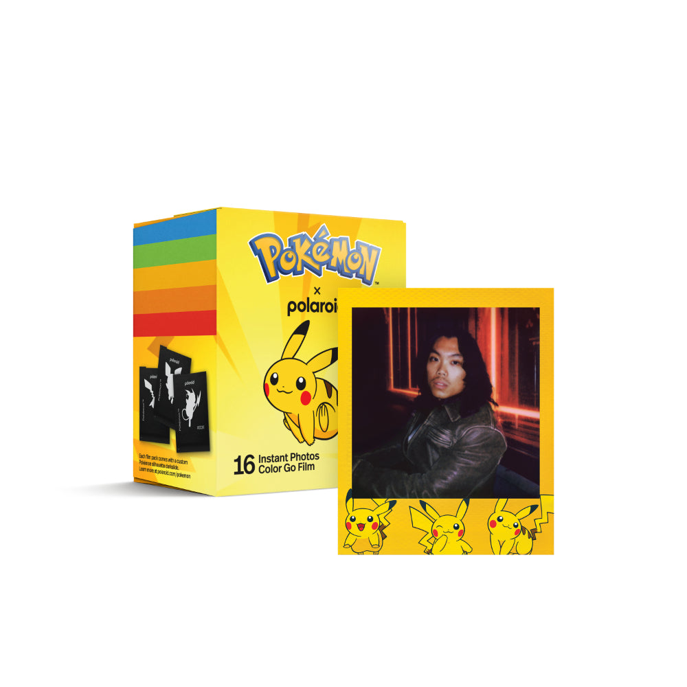 Polaroid Go Color Film Pokémon Pikachu Edition Double Pack | 16 Instant Photos, Soft Pastel Frames, Custom Pokémon Darkslides, ASA 640, Pocket-Size Film, for Polaroid Go Cameras, 2PK(16 Photos)