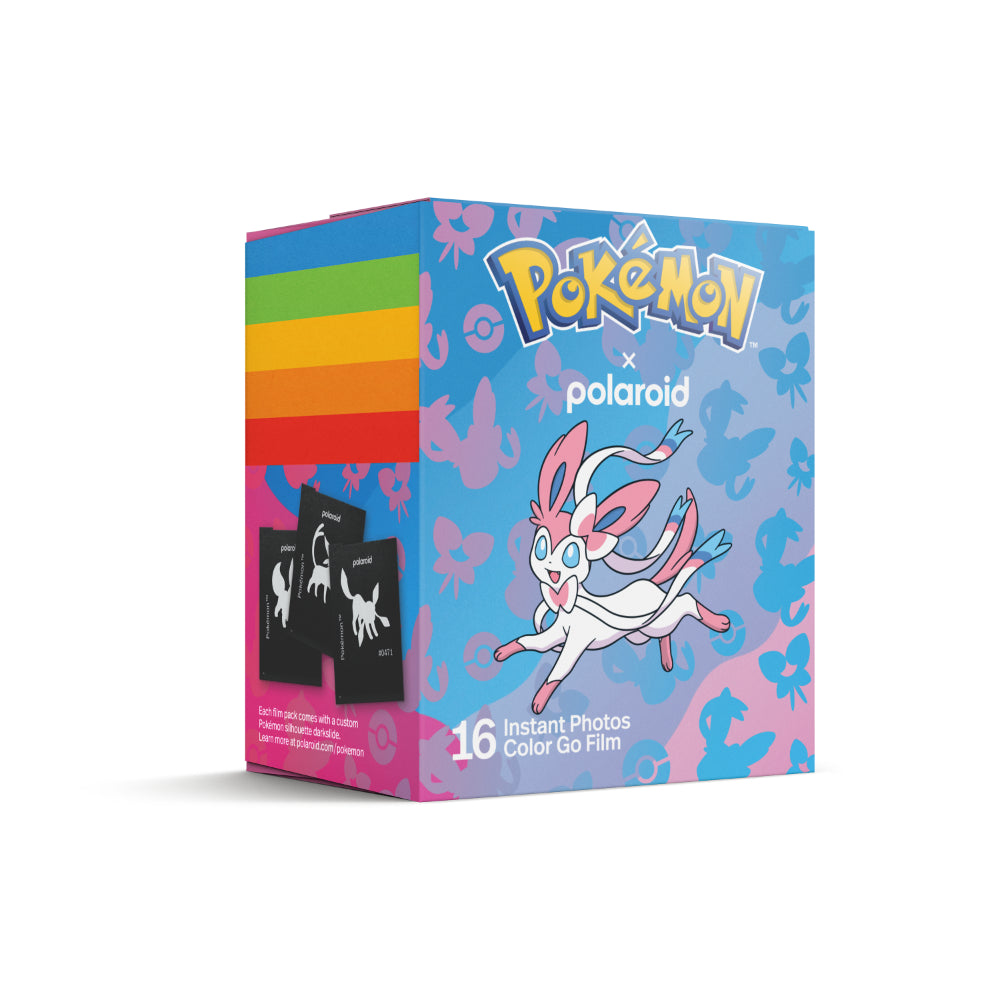 Polaroid Go Color Film Pokémon Sylveon Edition Double Pack | 16 Instant Photos, Soft Pastel Frames, Custom Pokémon Darkslides, ASA 640, Pocket-Size Film, for Polaroid Go Cameras, 2PK(16 Photos)