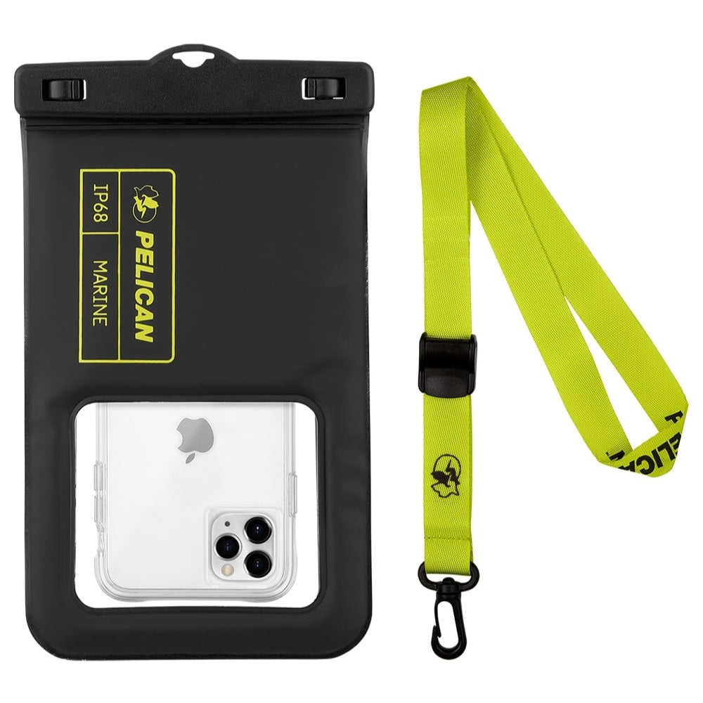 [OPEN BOX] PELICAN Marine Waterproof Floating Phone Pouch XL - Black/Neon Green