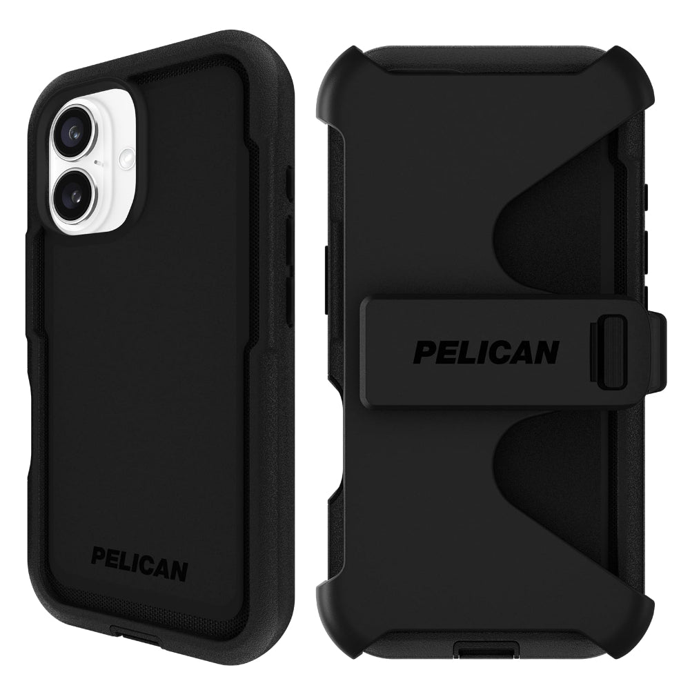 Pelican Voyager MagSafe Case with Holster for iPhone 16, 18ft Drop Protection, Belt Clip Stand, Black