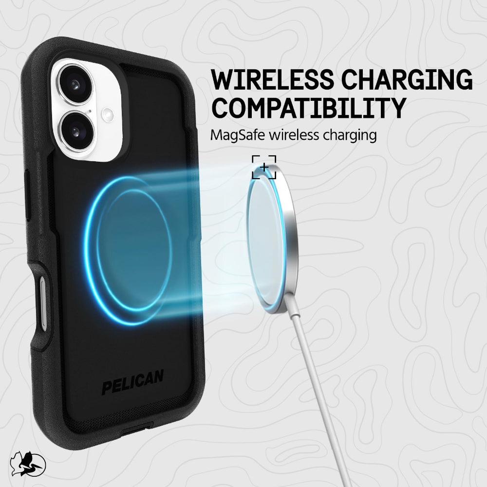 Pelican Voyager MagSafe Case with Holster for iPhone 16, 18ft Drop Protection, Belt Clip Stand, Black