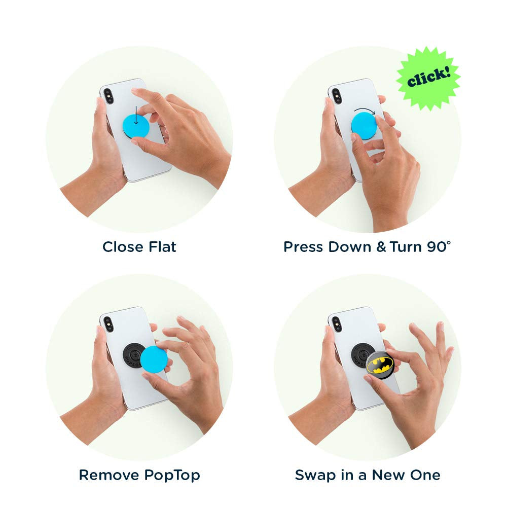 PopSockets PopGrip Licensed| Gel Phone Grip & KickStand, Removable Reusable Washable, Works with  Smooth Hard Plastic Case, Easy Remove Top for Wireless Charging - DC Comics Batman