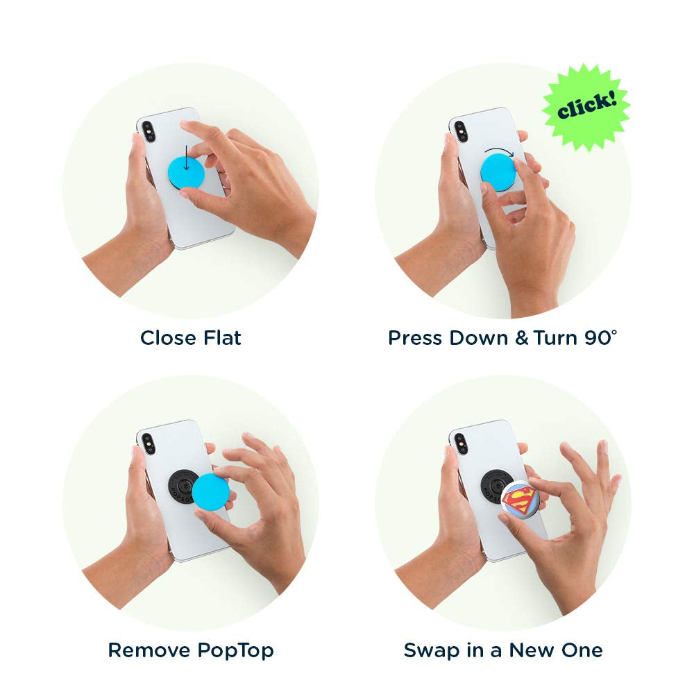 PopSockets PopGrip Licensed| Gel Phone Grip & KickStand, Removable Reusable Washable, Works with  Smooth Hard Plastic Case, Easy Remove Top for Wireless Charging - DC Comics Superman