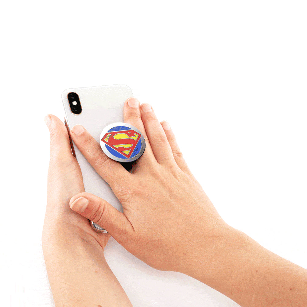 PopSockets PopGrip Licensed| Gel Phone Grip &amp; KickStand, Removable Reusable Washable, Works with  Smooth Hard Plastic Case, Easy Remove Top for Wireless Charging - DC Comics Superman