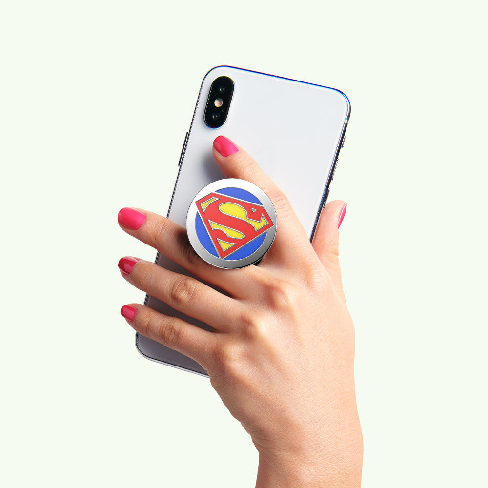 PopSockets PopGrip Licensed| Gel Phone Grip &amp; KickStand, Removable Reusable Washable, Works with  Smooth Hard Plastic Case, Easy Remove Top for Wireless Charging - DC Comics Superman