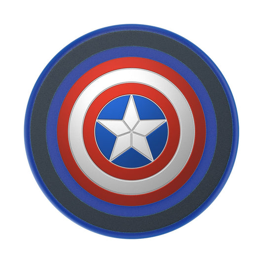 حامل PopSockets MagSafe PopGrip مرخص | حامل ومسند مغناطيسي للهاتف، مغناطيس قوي، لأجهزة iPhone 15/14/13/12 وحافظات MagSafe، يتضمن حلقة محول للهواتف والحافظات غير المتوافقة مع MagSafe - كابتن أمريكا