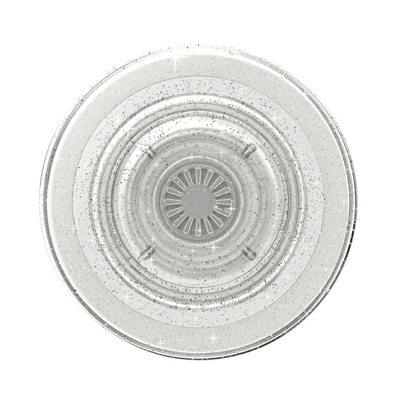 حامل PopSockets MagSafe PopGrip Glitter | حامل ومسند مغناطيسي للهاتف، مغناطيس قوي، لأجهزة iPhone 15/14/13/12 وحافظات MagSafe، يتضمن حلقة محول للهواتف والحافظات غير المتوافقة مع MagSafe - لامع شفاف