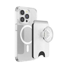 PopSockets MagSafe PopWallet+|Wallet Card Holder + Grip + Stand, Holds 3pcs of cards, Strong Magnet, for iPhone 15/14/13/12 Incl. Adapter Ring for non-MagSafe Phones & Cases - White (Copy)