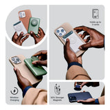 محفظة PopSockets الجلدية MagSafe PopWallet+ | محفظة جلدية لحمل البطاقات + مقبض + حامل، تتسع لـ 3 بطاقات، مغناطيس قوي، لأجهزة iPhone 15/14/13/12، تتضمن حلقة محول للهواتف والأغطية غير المتوافقة مع MagSafe - أسود