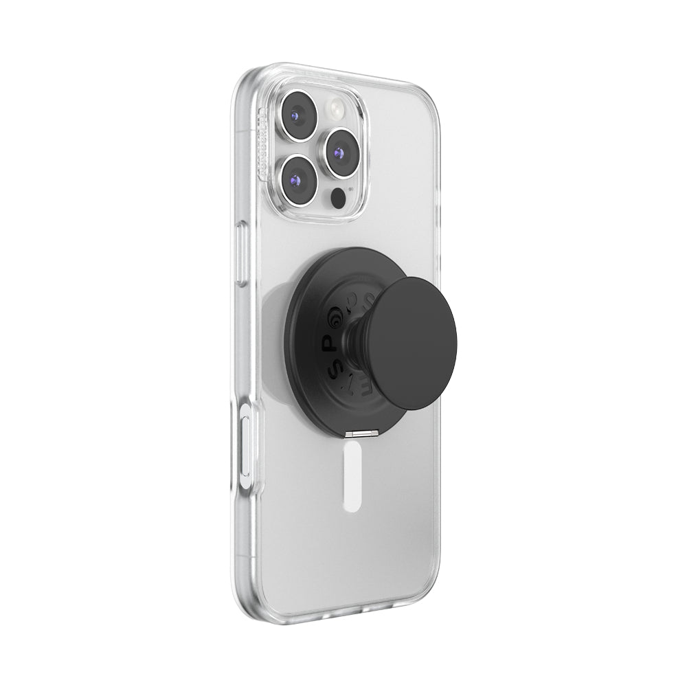 PopSockets MagSafe Kick-Out Grip & Stand| Magnetic Pop-up Phone Grip, Stable Stand, 360° Rotation, for iPhone 17/16/15/14/13/12, Included Adapter Ring for non-MagSafe Phones & Cases - Black