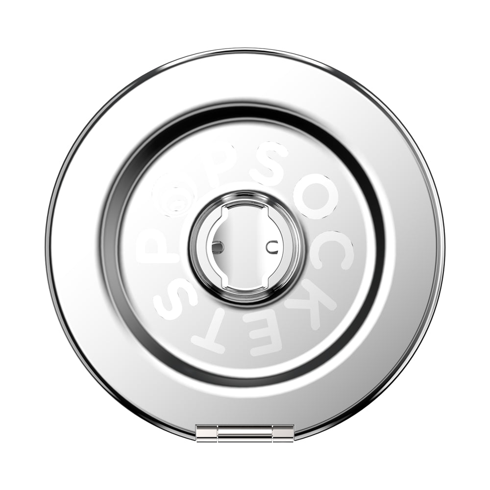 PopSockets MagSafe Kick-Out Grip & Stand| Magnetic Pop-up Phone Grip, Stable Stand, 360° Rotation, for iPhone 17/16/15/14/13/12, Included Adapter Ring for non-MagSafe Phones & Cases - Silver