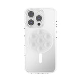 PopSockets MagSafe Suck-Up 3-in-1 Grip Stand Mount| Magnetic Phone Holder, Strong Hold on Mirrors & Flat Surfaces, for iPhone 17/16/15/14/13/12, Adapter Ring for non-MagSafe Phones & Cases - Clear