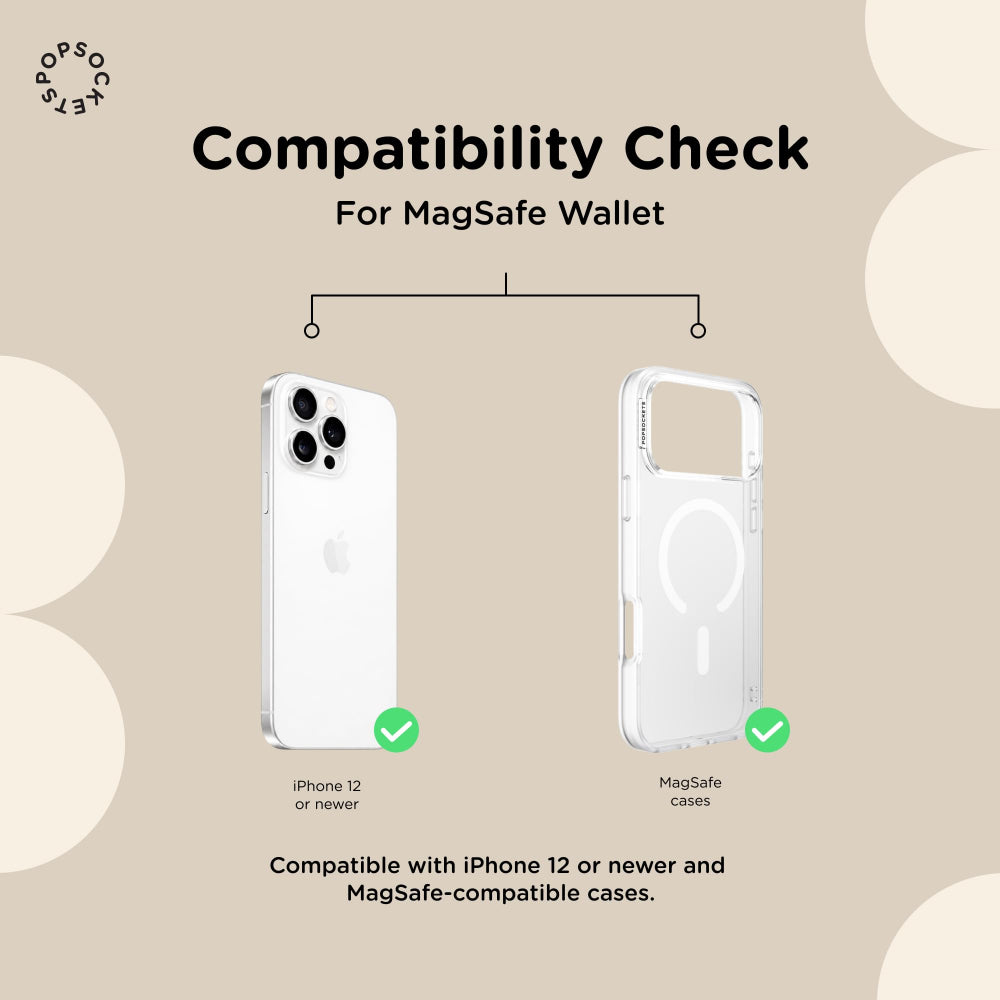 محفظة PopSockets الجلدية MagSafe PopWallet+ | محفظة جلدية لحمل البطاقات + مقبض + حامل، تتسع لـ 3 بطاقات، مغناطيس قوي، لأجهزة iPhone 15/14/13/12، تتضمن حلقة محول للهواتف والأغطية غير المتوافقة مع MagSafe - لون كونياك