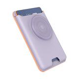 محفظة PopSockets الجلدية MagSafe PopWallet+ | محفظة جلدية لحمل البطاقات + مقبض + حامل، تتسع لـ 3 بطاقات، مغناطيس قوي، لأجهزة iPhone 15/14/13/12، تتضمن حلقة محول للهواتف والأغطية غير المتوافقة مع MagSafe - لون لافندر