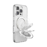 PopSockets MagSafe Luxe Kick-Out Grip & Stand| Magnetic Pop-up Phone Grip, Stable Stand, 360° Rotation, for iPhone 17/16/15/14/13/12, Included Adapter Ring for non-MagSafe Phones & Cases - Clear