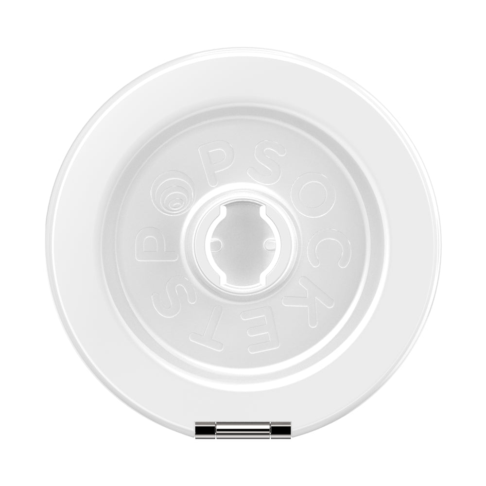 PopSockets MagSafe Luxe Kick-Out Grip & Stand| Magnetic Pop-up Phone Grip, Stable Stand, 360° Rotation, for iPhone 17/16/15/14/13/12, Included Adapter Ring for non-MagSafe Phones & Cases - White