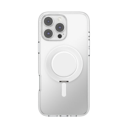 PopSockets MagSafe Luxe Kick-Out Grip & Stand| Magnetic Pop-up Phone Grip, Stable Stand, 360° Rotation, for iPhone 17/16/15/14/13/12, Included Adapter Ring for non-MagSafe Phones & Cases - White