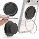 PopSockets MagSafe Low-Pro Grip & Stand, Magnetic Phone Grip & Kickstand for MagSafe-Compatible iPhone Cases, Low-Profile Design, Hands-Free Viewing & Secure Grip, Black
