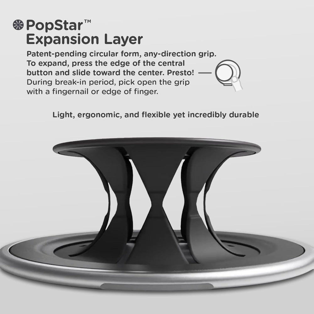 PopSockets MagSafe Low-Pro Grip & Stand, Magnetic Phone Grip & Kickstand for MagSafe-Compatible iPhone Cases, Low-Profile Design, Hands-Free Viewing & Secure Grip, Navy