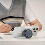 PopSockets MagSafe Kick-Out Grip & Stand, Magnetic Phone Grip & Kickstand for MagSafe-Compatible iPhone Cases, Adjustable Stand, Hands-Free Viewing & Secure Grip, Aluminum Knurl Navy